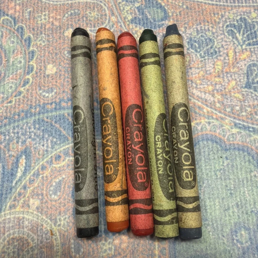 Vintage Used Crayola Crayons Binney & Smith Lot Of 5 Made In USA